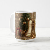 Golden Christmas Bell Mug – Festive Holiday Tree Koffiemok (Voorkant links)