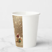 Golden Christmas Bell Paper Cup Design Papieren Bekers (Links)