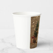 Golden Christmas Bell Paper Cup Design Papieren Bekers (Rechts)