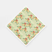 Golden Christmas Bells Art Style rood groen Servet (Hoek)