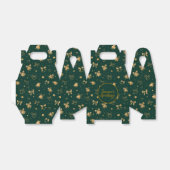 Golden Christmas Bells & Ribbons Pattern Bedankdoosjes (Uitgevouwen)