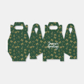 Golden Christmas Bells & Ribbons Pattern Bedankdoosjes (Uitgevouwen)