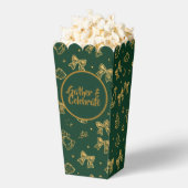 Golden Christmas Bells & Ribbons Pattern Bedankdoosjes (Popped)