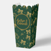 Golden Christmas Bells & Ribbons Pattern Bedankdoosjes (Voorkant)