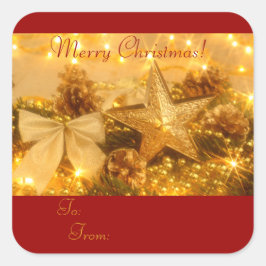 "Golden Christmas" Cadeau Label Sticker