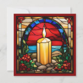 Golden Christmas Candle Faux Glas in lood (Voorkant)