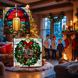 Golden Christmas Candle Faux Glas in lood Keramisch Ornament