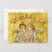 Golden Christmas Danish Greetings Feestdagenkaart (Voorkant / Achterkant)