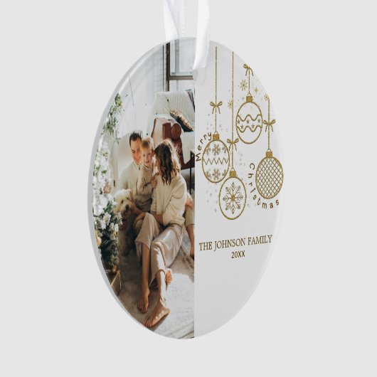 Golden Christmas Decoration Balls Foto Ornament (voorkant)