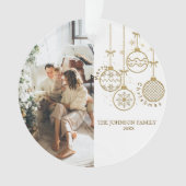 Golden Christmas Decoration Balls Foto Ornament (voorkant)