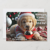 Golden Christmas Golden Retriever gepersonaliseerd