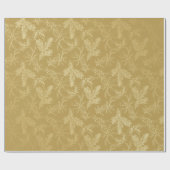 Golden Christmas Greenery Cadeaupapier (Vlak)