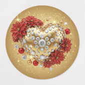 Golden Christmas Heart of Joy Labels (Design 1)