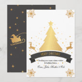 Golden Christmas Holiday Kaart (Voorkant / Achterkant)