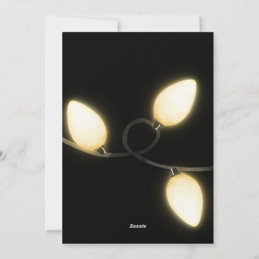 Golden Christmas Lights Een foto Feestdagenkaart (Achterkant)