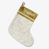 Golden Christmas Name Stocking Grote Kerstsok (Voorkant (Hangend))