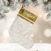 Golden Christmas Name Stocking Grote Kerstsok