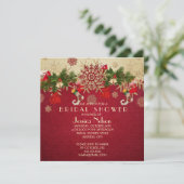 Golden Christmas Ornaments Rood Vrijgezellenfeest Kaart (Staand voorkant)