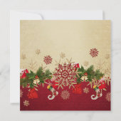 Golden Christmas Ornaments Rood Vrijgezellenfeest Kaart (Achterkant)