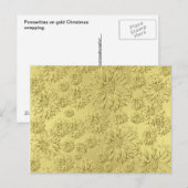 Golden Christmas Poinsettias op Folie papier Feestdagenkaart (Voorkant / Achterkant)