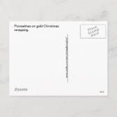 Golden Christmas Poinsettias op Folie papier Feestdagenkaart (Achterkant)