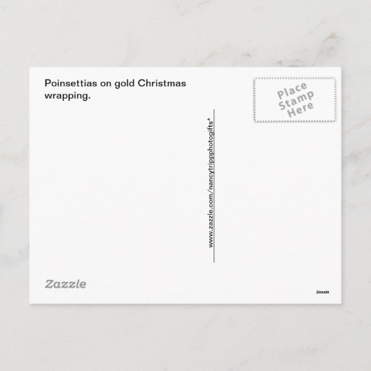 Golden Christmas Poinsettias op Folie papier Feestdagenkaart (Achterkant)