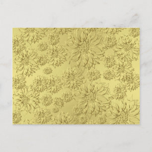 Golden Christmas Poinsettias op Folie papier Feestdagenkaart