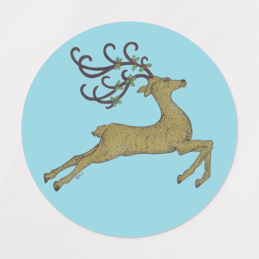 GOLDEN CHRISTMAS REINDEER LABELS (Design 2)