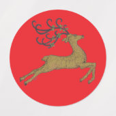GOLDEN CHRISTMAS REINDEER LABELS (Design 1)