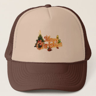 Golden Christmas Sparkle - Feestelijke boom Trucker Pet