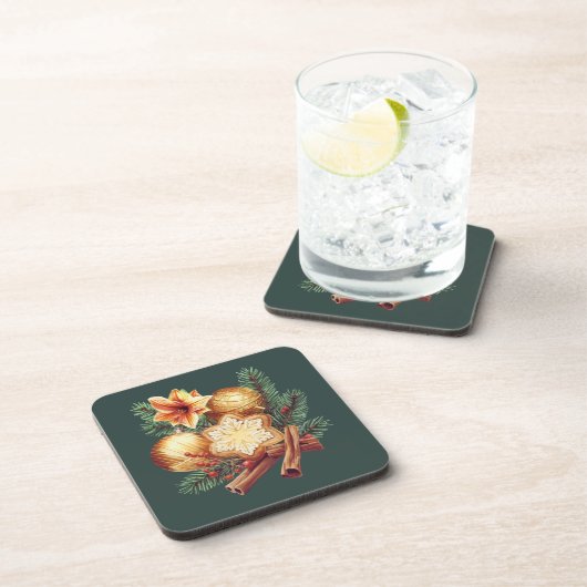 Golden Christmas Star with Cinnamon Bier Onderzetter (Rechterzijde)