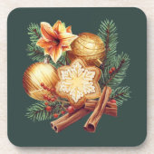 Golden Christmas Star with Cinnamon Bier Onderzetter (Voorkant)