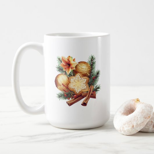 Golden Christmas Star with Cinnamon Koffiemok (Met donut)