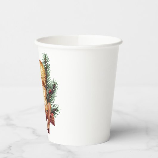 Golden Christmas Star with Cinnamon Papieren Bekers (Links)