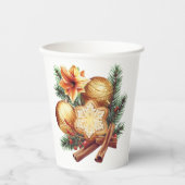 Golden Christmas Star with Cinnamon Papieren Bekers (Voorkant)