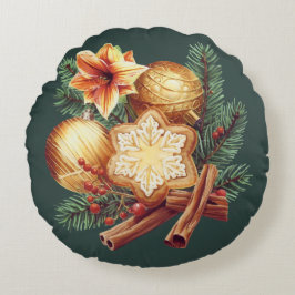Golden Christmas Star with Cinnamon Rond Kussen