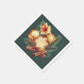 Golden Christmas Star with Cinnamon Servet (Hoek)