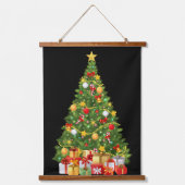 Golden Christmas Tree & Cadeaus Holiday Wall Tape Hangend Wandkleed (Voorkant)