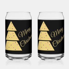 Golden Christmas Tree Drinkware Set Blikvorm Glas