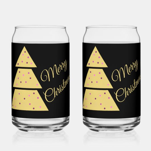 Golden Christmas Tree Drinkware Set Blikvorm Glas (Achterkant)