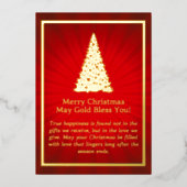 Golden Christmas Tree Folie Kaart (Voorkant)