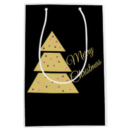 Golden Christmas Tree Gift Bag Medium Cadeauzakje