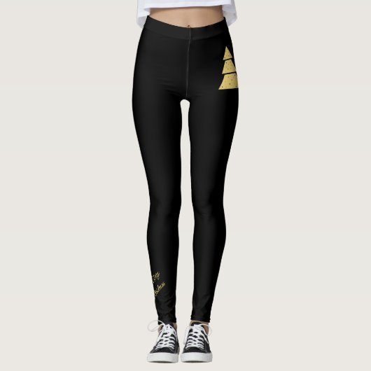 Golden Christmas Tree  Leggings (Voorkant)