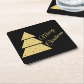 Golden Christmas Tree Paper Coaster Kartonnen Onderzetters (Schuin)