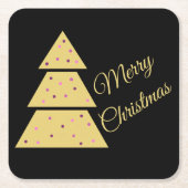 Golden Christmas Tree Paper Coaster Kartonnen Onderzetters (Voorkant)