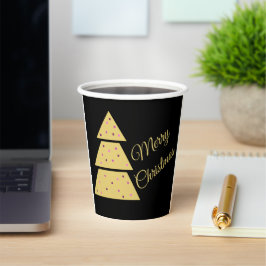 Golden Christmas Tree Paper Cup Papieren Bekers
