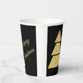 Golden Christmas Tree Paper Cup Papieren Bekers (Rechts)