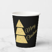 Golden Christmas Tree Paper Cup Papieren Bekers (Voorkant)