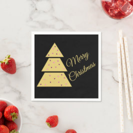 Golden Christmas Tree Paper Napkins Servet