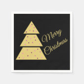 Golden Christmas Tree Paper Napkins Servet (Voorkant)